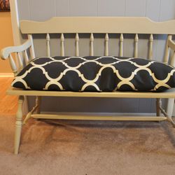 Farmhouse Wooden Bench / Entryway Bench with Cushion