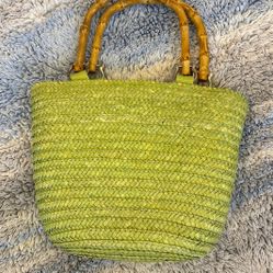 Lime Green Mini Straw Purse