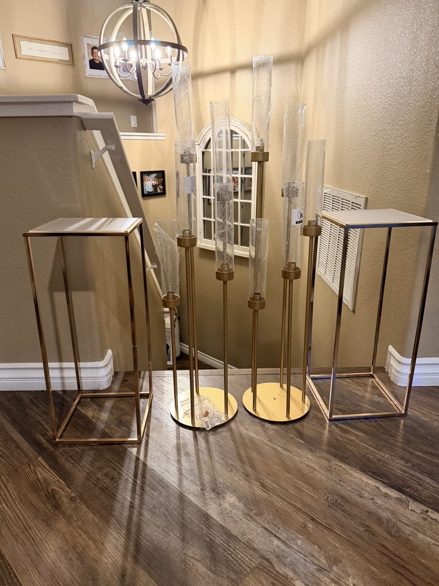 Candelabra And Floral Stand Centerpieces