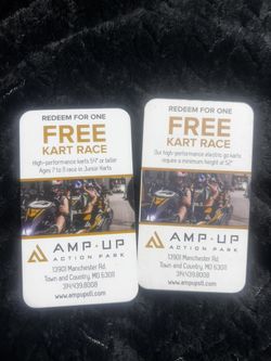 Amp it up Go kart tickets