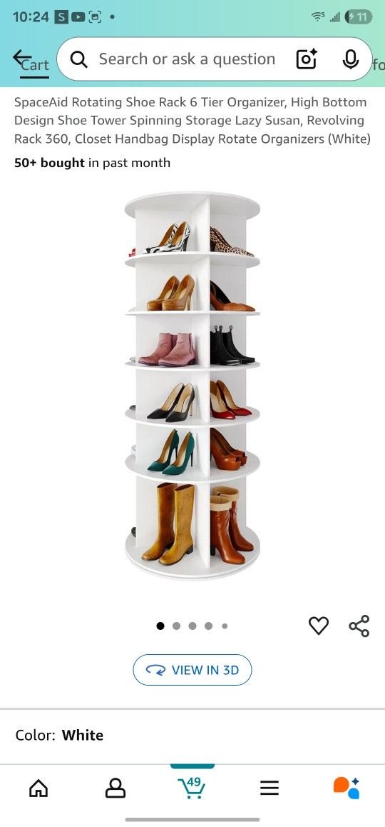 Rotating Shoe Rack 6 Tier Organizer