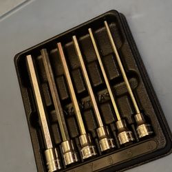 Snap-on Tools 6 pc 3/8" Drive Metric Extra-Long Hex Bit Socket Driver Set