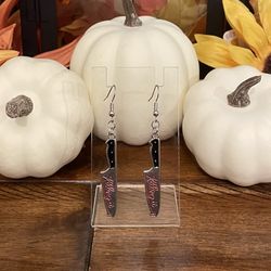 Halloween Earrings - Killin It Bloody Knife