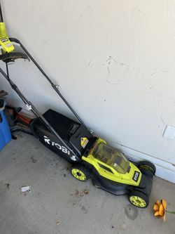 Ryobi Battery Lawn Mower And String Trimmer