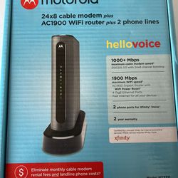 Motorola MT7711 24x8 DOCSIS 3.0 Mesh Compatible Cable Modem/Router with Voice - AC1900