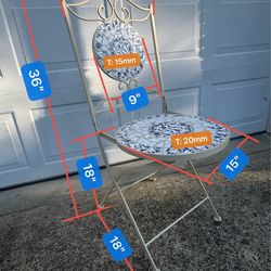 Ironwork mosaic folding chair