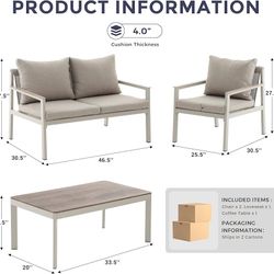 4 Piece - Patio Sofa Set 