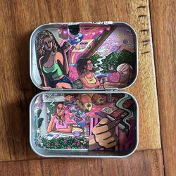 handmade woman smoking tin