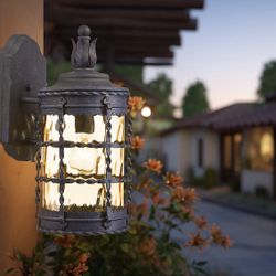 Minka Lavery Mallorca 2 -Light H Matte Black Hardwired Outdoor Wall Light