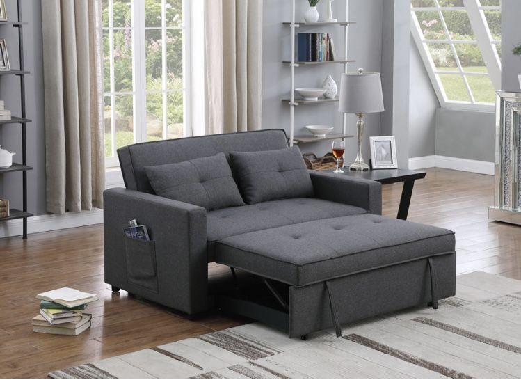 Convertible Sleeper Loveseat With Side Pocket