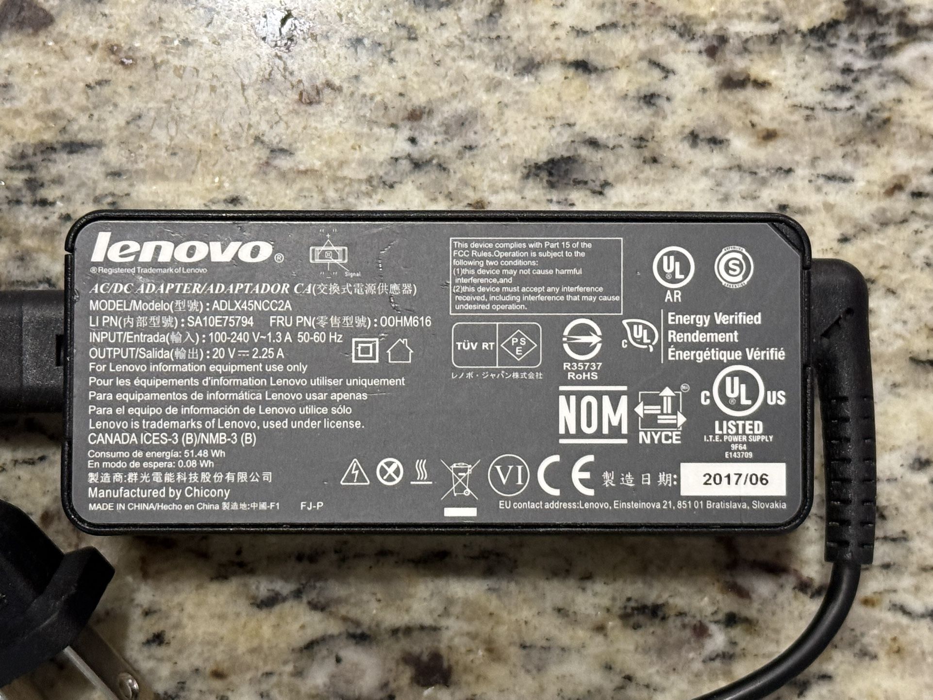 Lenovo ADLX45NCC2A Laptop AC/DC Adapter