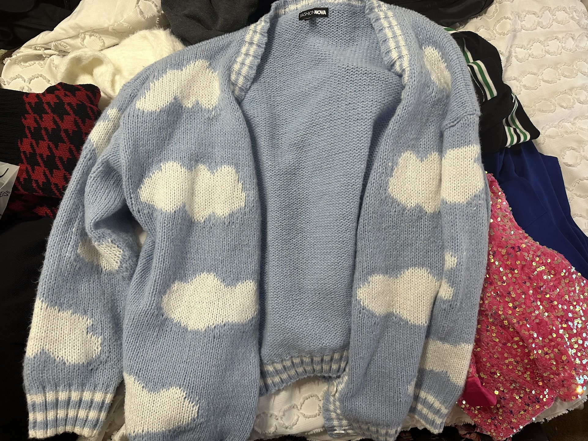 Blue Cardigan. Size Large