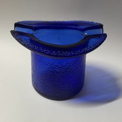 40s Cobalt Blue Glass Top Hat Ash Tray