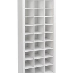 Prepac White Tall Storage Cabinet, Shoe Cabinet, Entryway Furniture with 36 Shoe Cubbies 13"D x 23.5" W x 72.5" H
