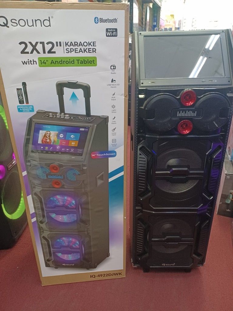 15" Touch Screen With Bluetooth USB SD Card WiFi Party Speaker. Latest Android 14.0. Free 🎤 Included