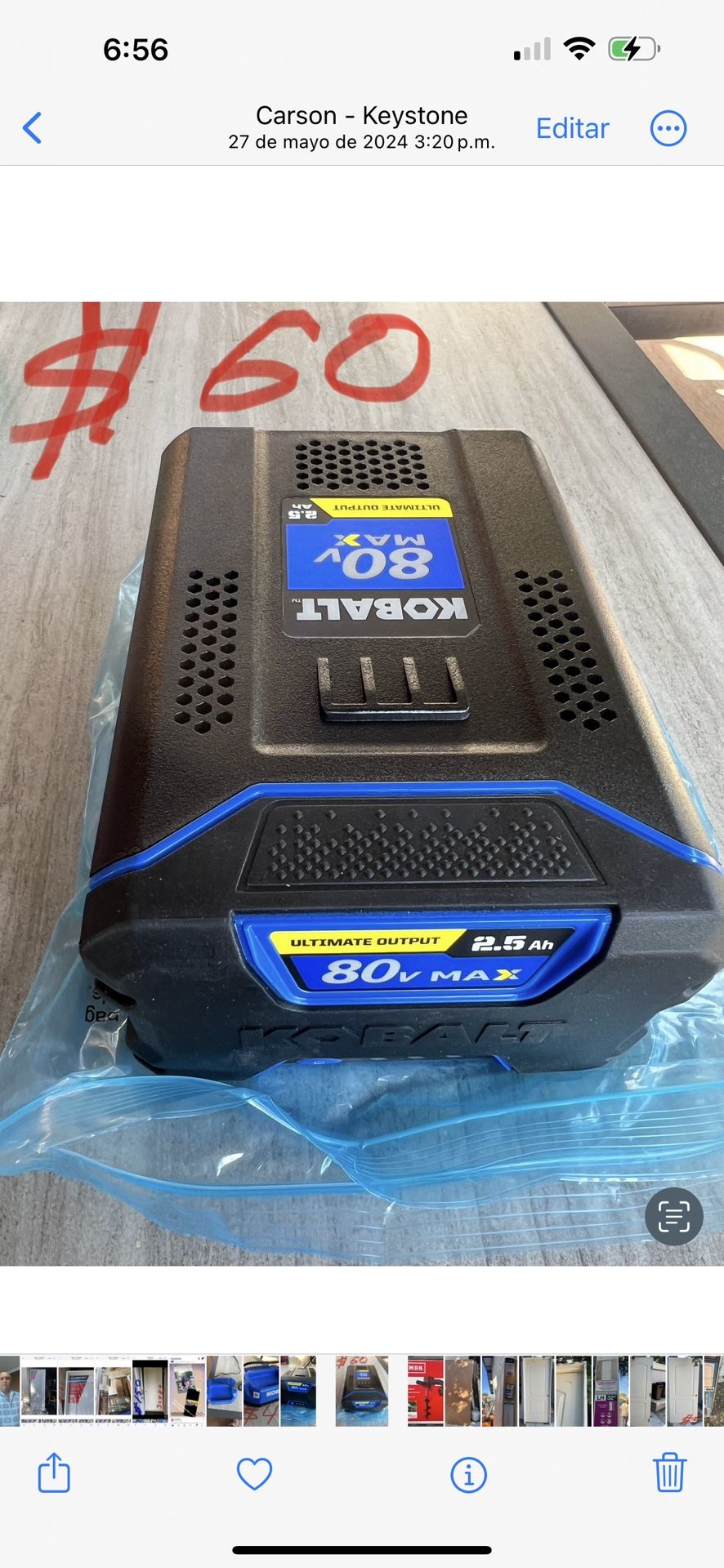 Batería Nueva Kobalt De.80 Voltios