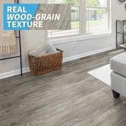 Brand New Art3d Peel and Stick Floor Tile Vinyl Wood Plank 36-Pack 54 Sq.Ft, Light Grey, Rigid Surface Hard Core Easy DIY Self-Adhesive Flooring