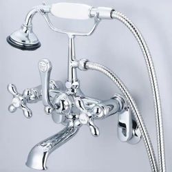 Water Creation Vintage Tub Faucet with Handshower and Cross Handles