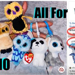 $10 For All Ty Beanie Boos lot of 5 in great condition