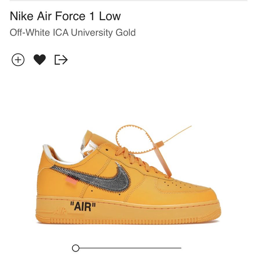 Nike Air Force 1 Low Off-White ICA University Gold Size 10 for Sale in  Staten Island, NY - OfferUp