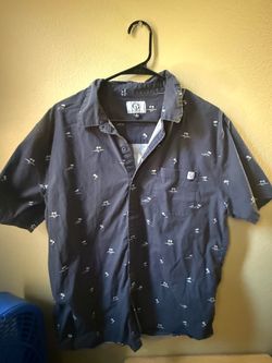 (2)Mens short sleeve button up
