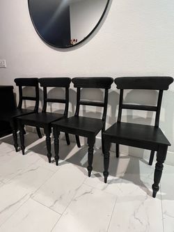 4 Restoration Hardware real solid wood dining chairs