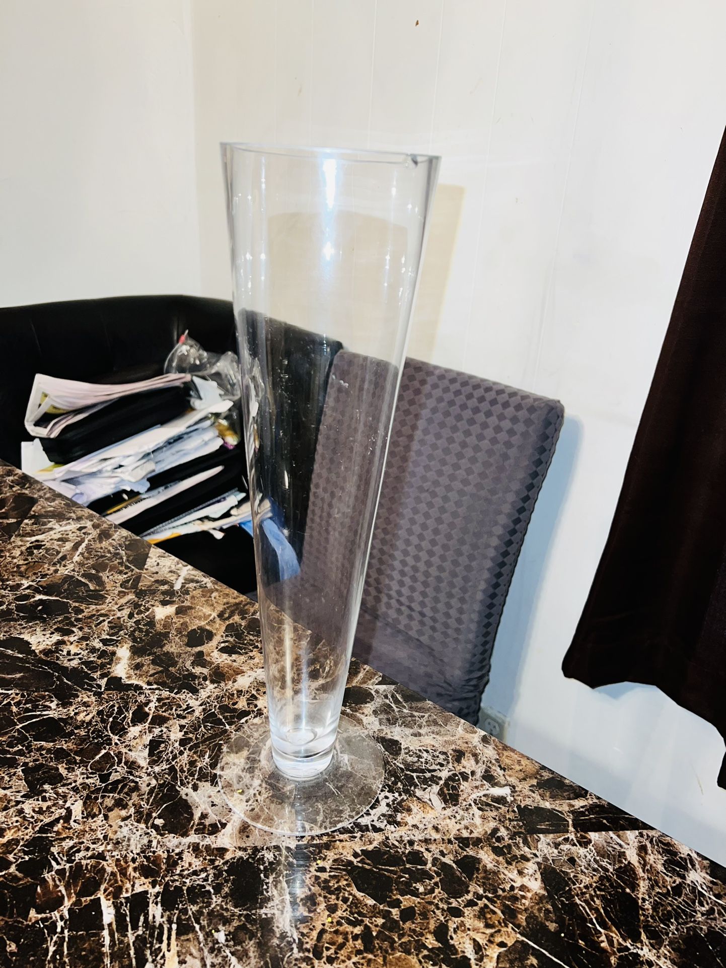 Clear Trumpet Glass Vase