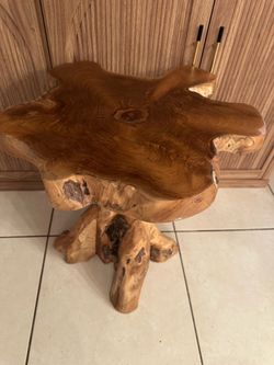 Solid wood end table