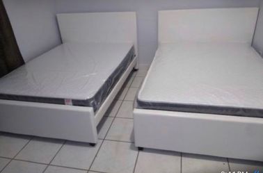 2 full size bed frame with 2 mattress and free delivery free installation all new furniture