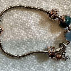 Pandora Ocean Bracelet-Rose gold and silver Size 7.5