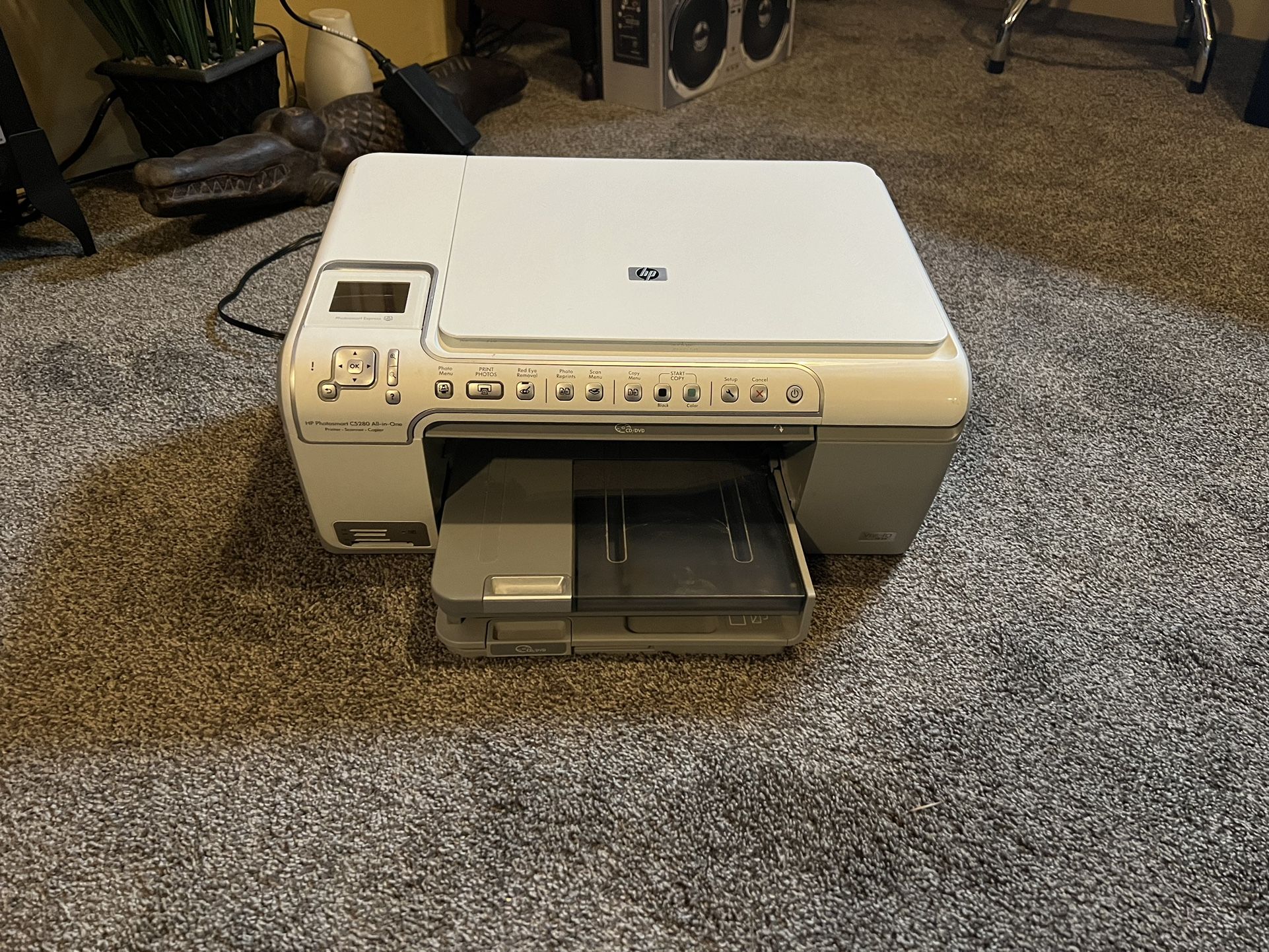 Hewlett Packard Photosmart C5280 Printer & Power Cord 
