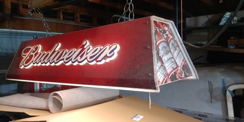 Budweiser Pool Table Light