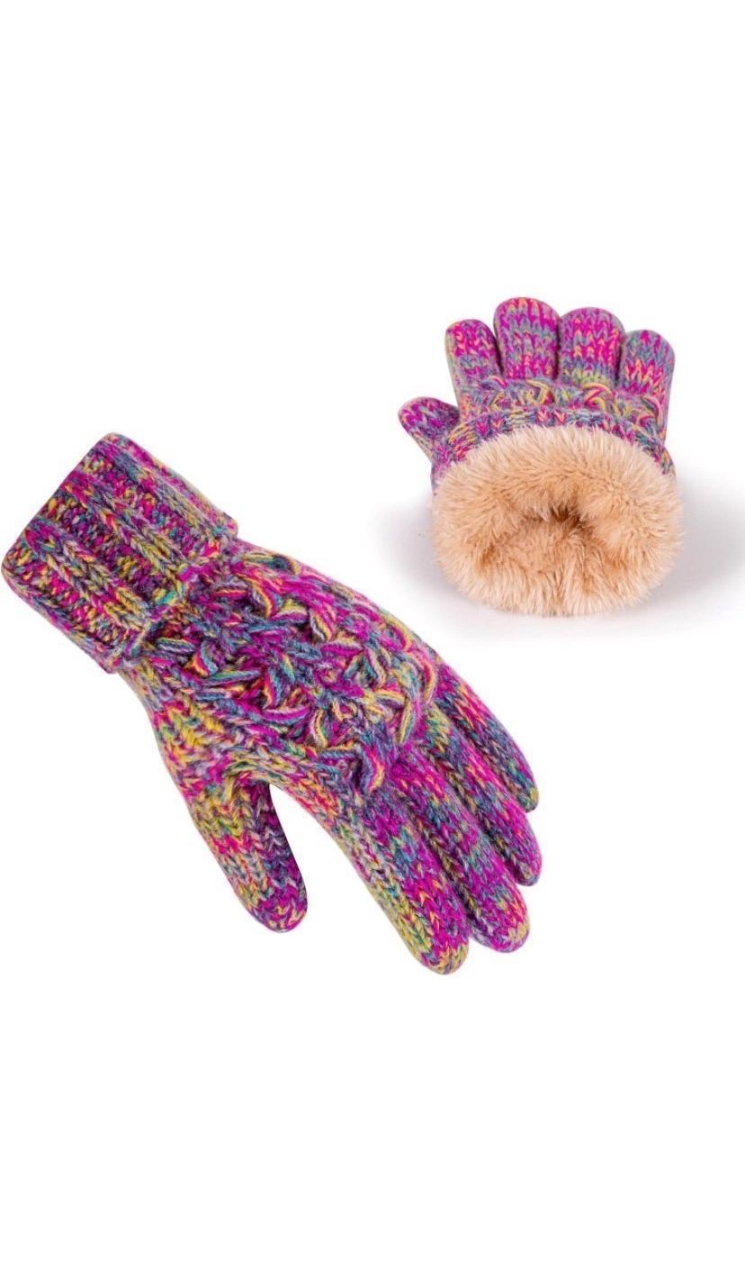 Kids Toddler Winter Warm Fleece Lined Gloves for Girls Boys