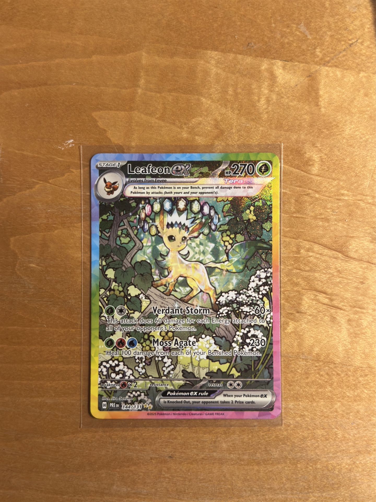 Pokemon Prismatic Evolutions Leafeon EX Card 144/131 