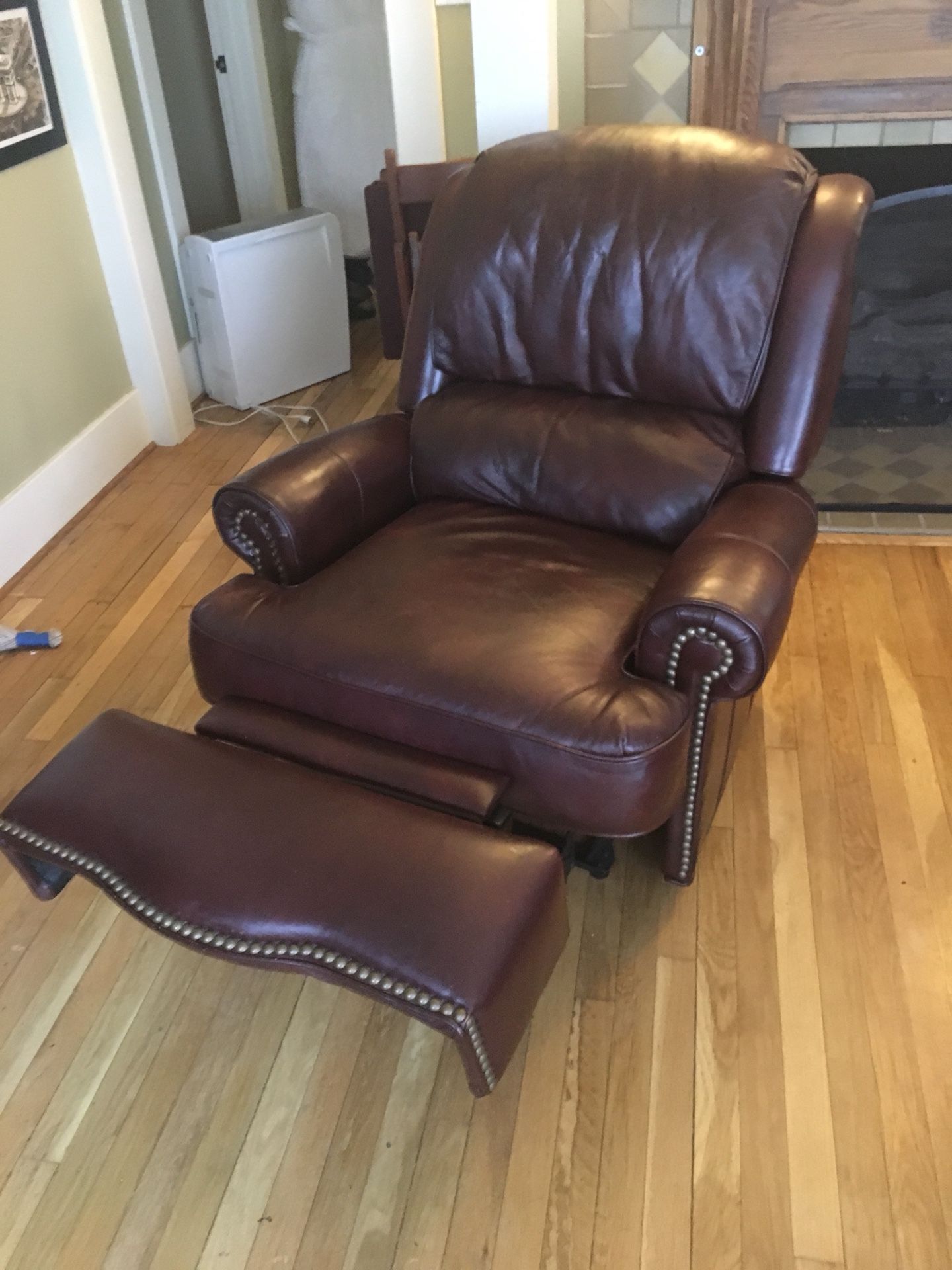 Alexander Taylor leather recliner with hidden handle