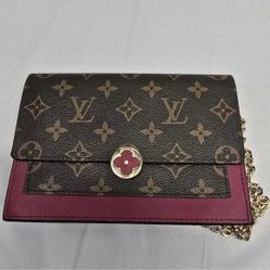 Monogram Brown and Pink Crossbody Bag