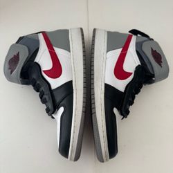 Pre Owned Good No Box Top Jordan 1 High Flyease GS Zip Hook & Loop Black Gray Red CT4897-002 Youth Kids Size 7Y