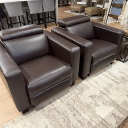 (2) Faux Leather Recliners 