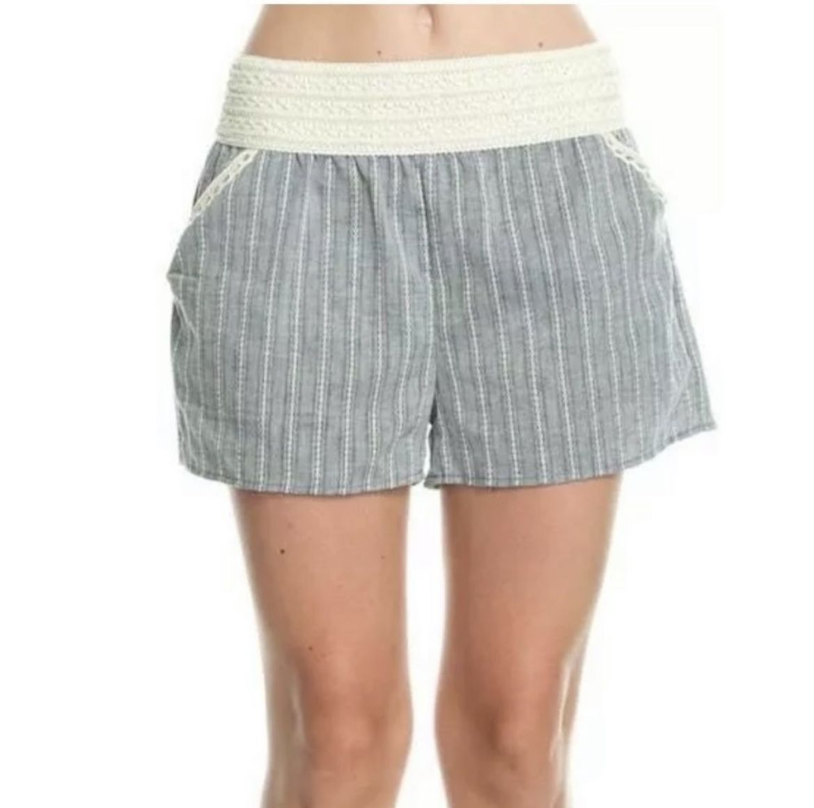 NEW Twenty Second Striped Denim Blue Casual Shorts Size Small