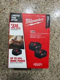 Milwaukee M18 REDLITHIUM XC5.0 Batteries 2-Pack 🔥 New Sealed
