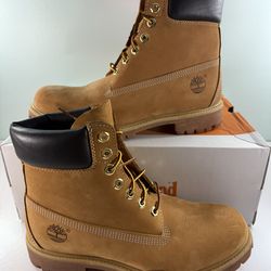 Timberland 6 Inch Boot Wheat Nubuck Premium TB010061-713 Men's - size 8.5