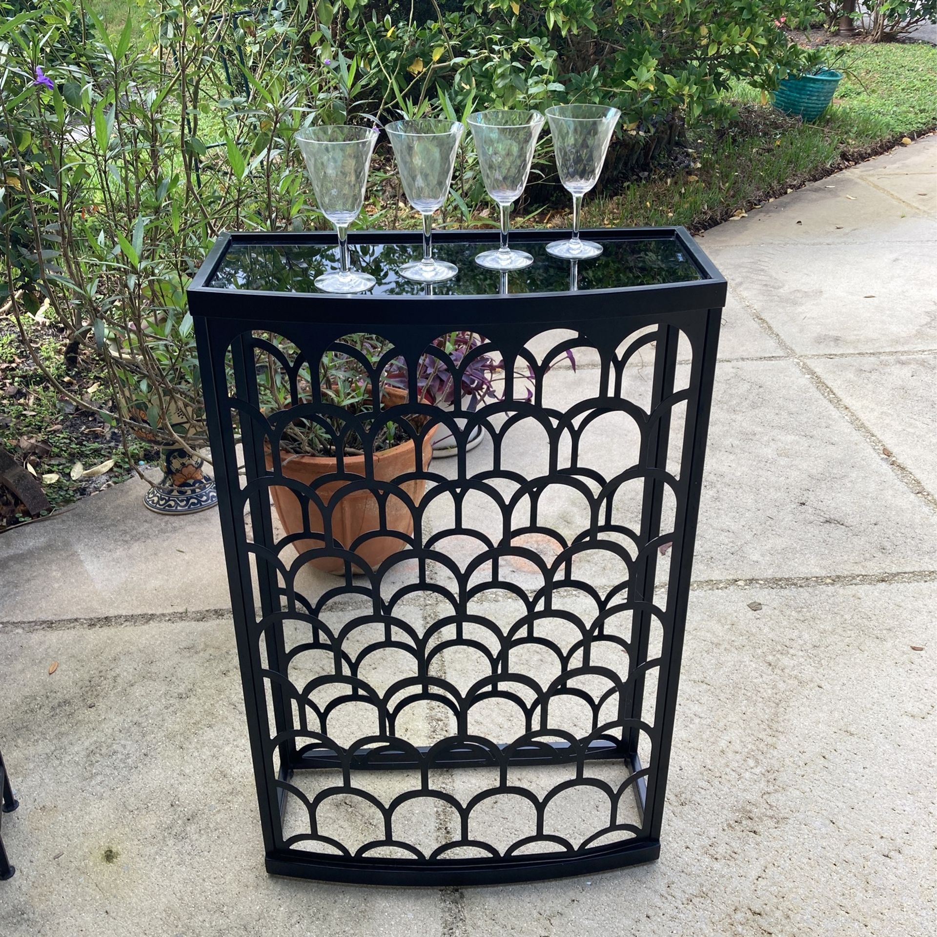 Deco Style Wine Rack With Serving Station