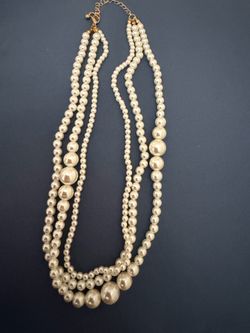 Pearl necklace $23, $20