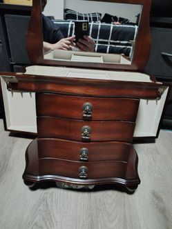 Hives and Honey Louis Jewelry Box Chest Dark Walnut 13" H x  14" L x 8" W
