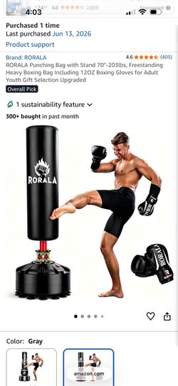 RORALA Punching Bag with Stand 70"-203lbs, Freestanding