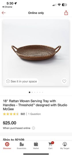 Rattan woven Tray - Studio McGee 