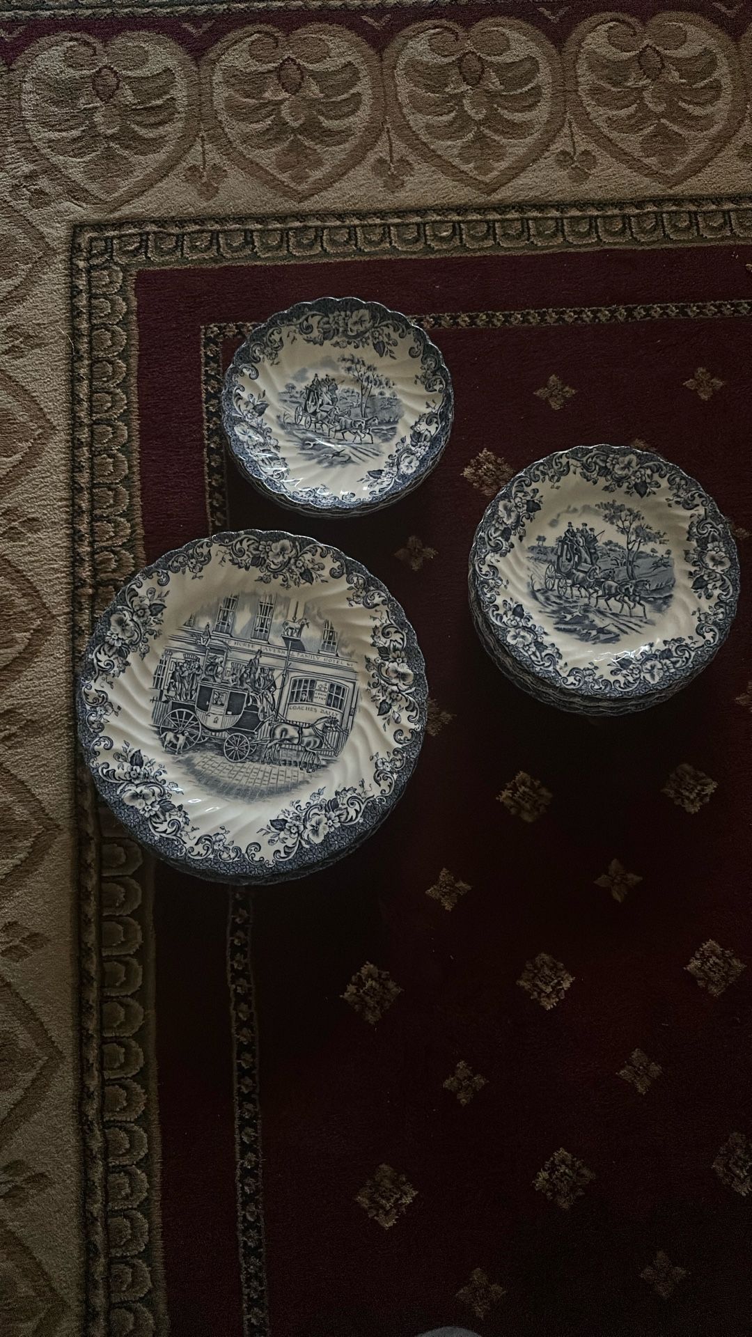 Set 15 Johnson Bros Vintage Blue & White Plates Made In England $20