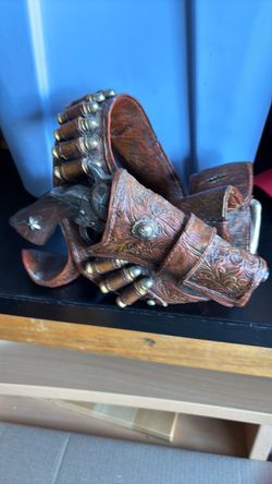 Western gun holster, wine holder