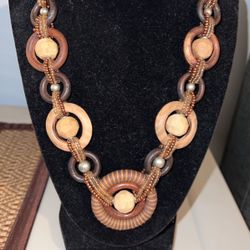 Wood And Beads Necklace