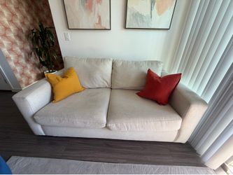 Sand beige loveseat